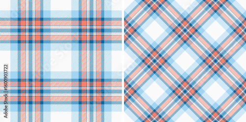 Two vibrant pastel plaid patterns, perfect for textile design, website backgrounds, or fashion projects.  The classic and diagonal styles offer versatile options for a fresh, summery aesthetic.