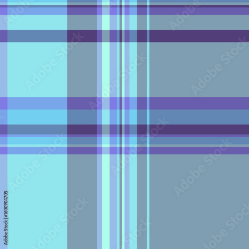 Cosy textile plaid background, cutout seamless tartan pattern. Shirt check vector texture fabric in blue and indigo colors.