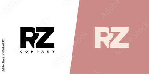 Letter R and Z, RZ logo design template. Minimal monogram initial based logotype.