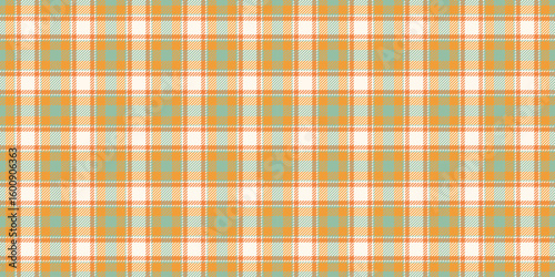 Mixed seamless vector textile, cotton fabric pattern plaid. Weave texture check tartan background in orange and sea shell colors.