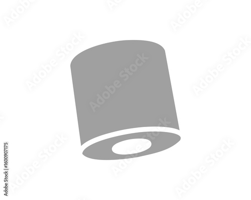 Sleek, minimalist grayscale illustration of a cylindrical object, possibly representing a container, a battery, or an abstract concept.