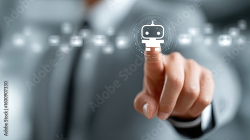 AI chatbot assistant interface for customer service automation, communication support, and digital virtual technology