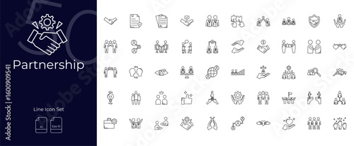Partnership Line Editable Icons set. Vector illustration in modern thin line style of Partnership icons: collaboration, partner, teamwork, etc