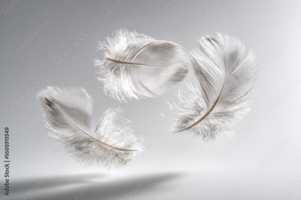 Obraz premium Floating White Feathered Pattern Design