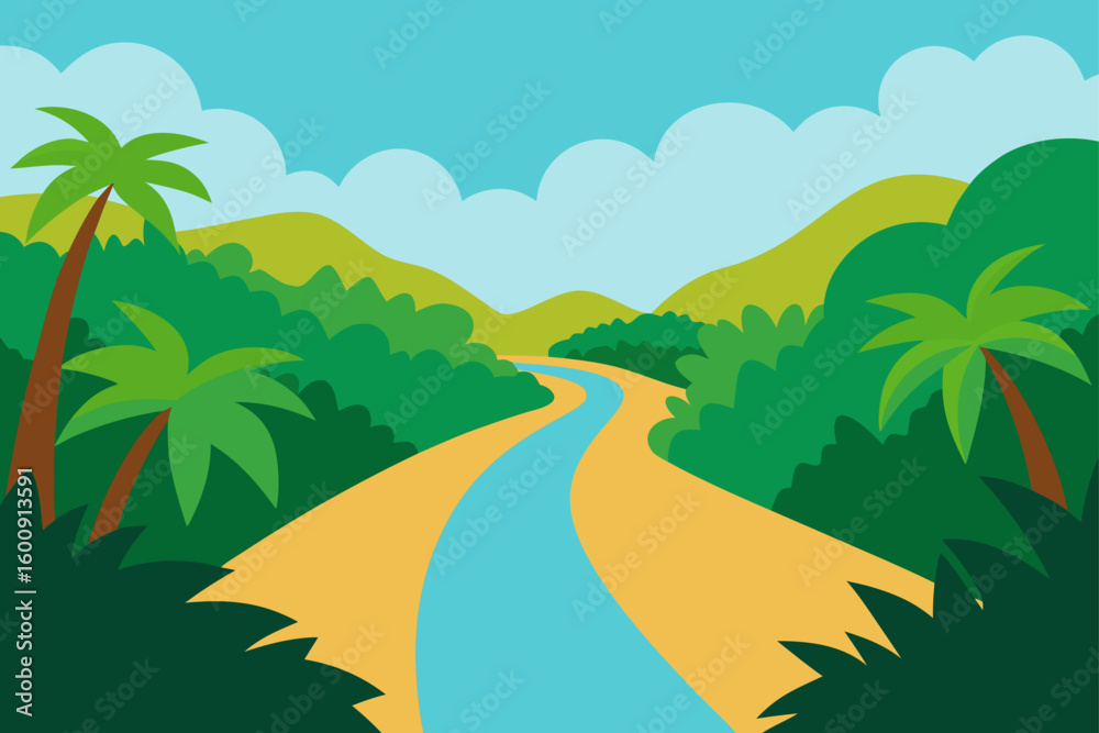Obraz premium tropical river with jungle trees