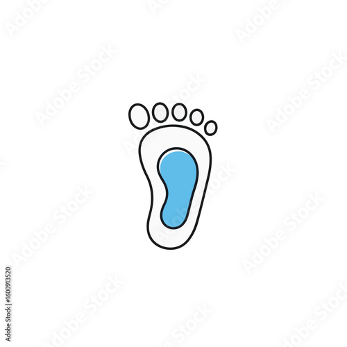 Krishna foot impression with blue sole