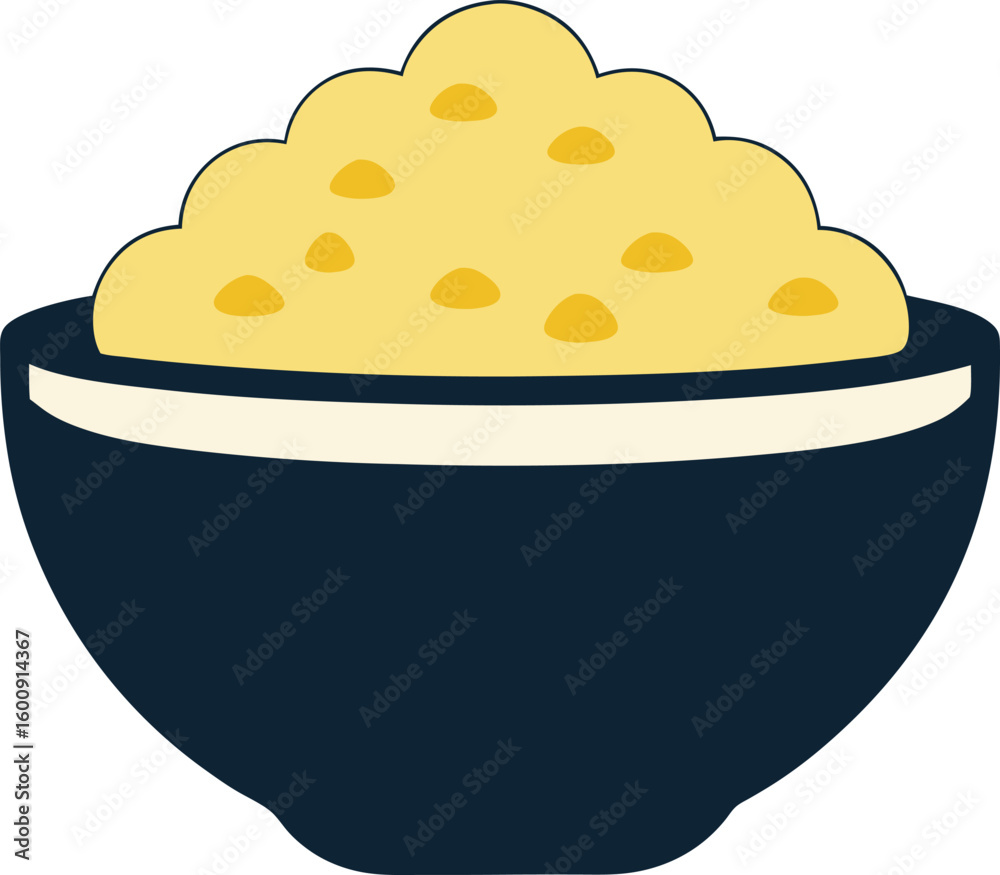 Mashed Potato Bowl Icon Simple Food Illustration for Menu or App Mashed Potato Bowl Icon Simple Food Illustration for Menu or App