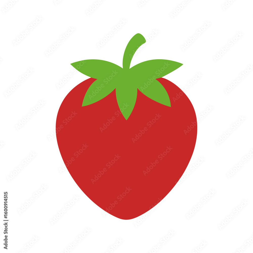 Simple strawberry fruit silhouette on transparent background in clean design Simple strawberry fruit silhouette on transparent background in clean design