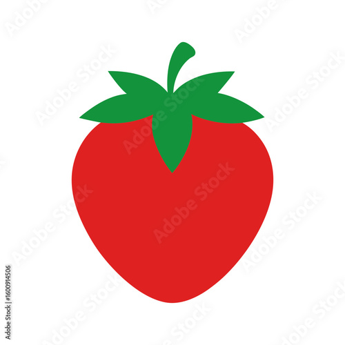 Basic strawberry shape silhouette with transparent background in simple vector line  