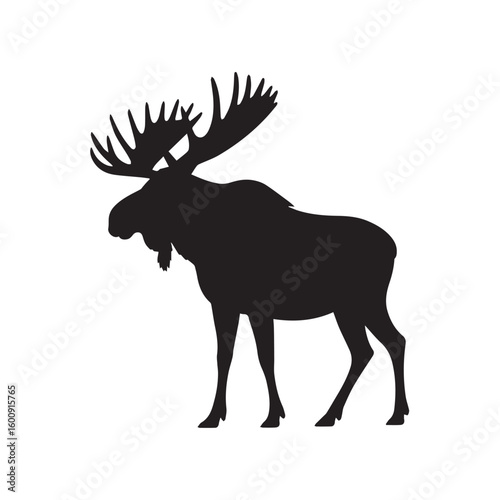 Silhouette of a black rabbit in mid leap against a white background