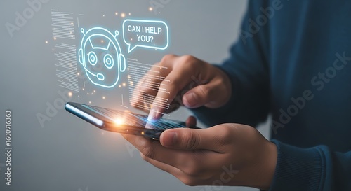 AI Chatbot Assistance. Mobile Phone Customer Support Interaction