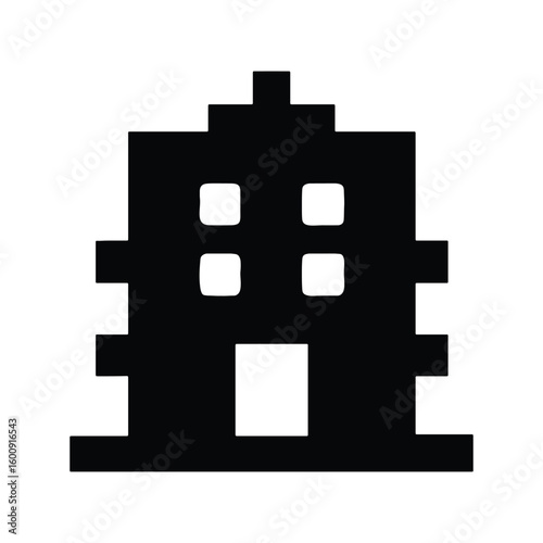 Modern hospital building silhouette for healthcare and medical design