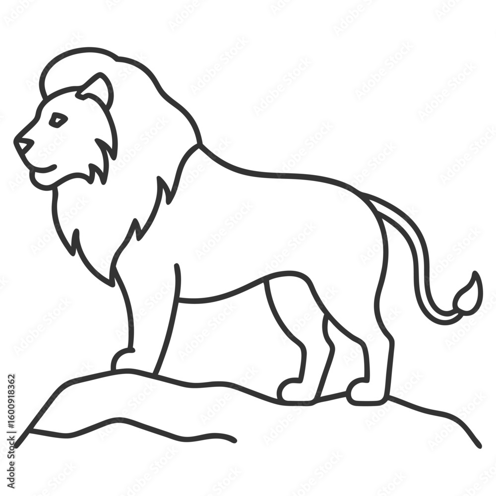 Obraz premium Lion coloring page coloring sketch for kids