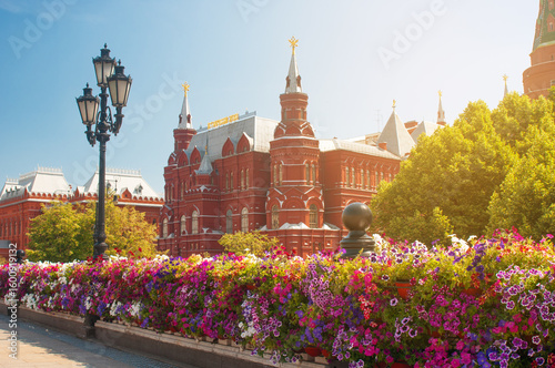 The State Historical Museum on Red Square in Moscow, Russia