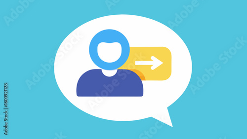Blue Person Icon Yellow Right Arrow Follow Request