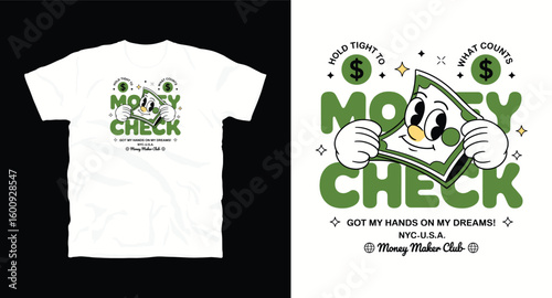 Money Check currency graphic vector art motivational typography t-shirt design print