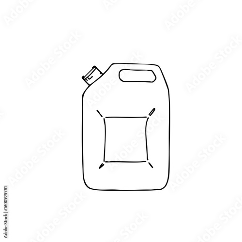 Simple line sketch of a gas can  