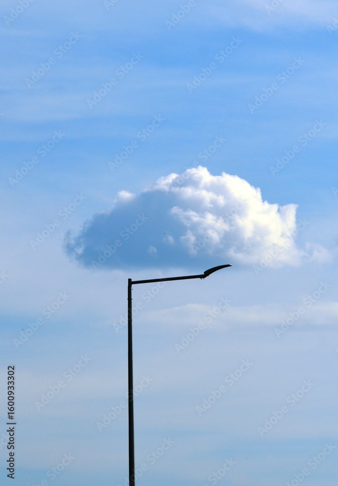 as if a cloud is leaning against a pole as if a cloud is leaning against a pole