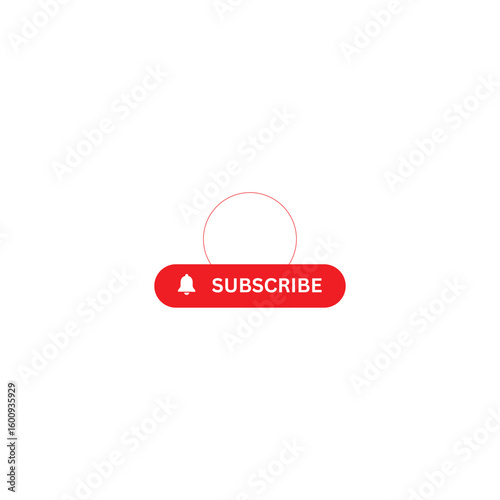 Subscribe button vector for social media channel