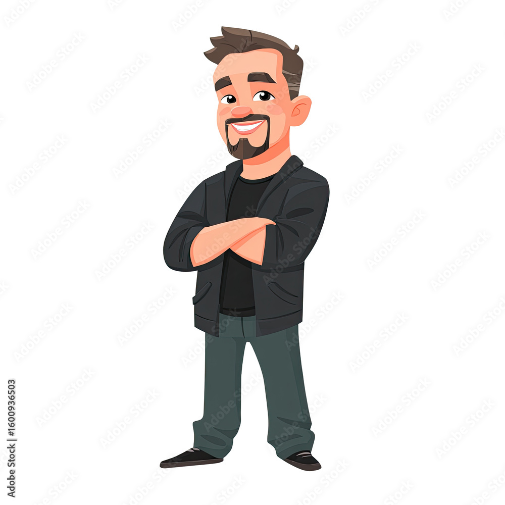 Obraz premium Cartoon male figure, confident pose