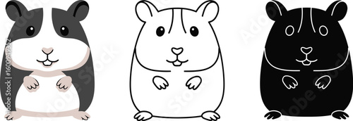 Adorable hamster illustration cute pet rodent animal drawing vector design graphic art