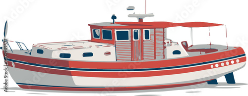 boat on white background