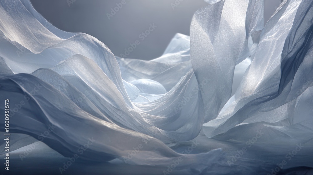 Obraz premium Flowing white fabric, soft light