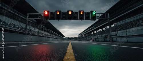 Race Track Start Lights: Awaiting the Green