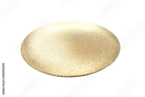 a gold plate on a white background