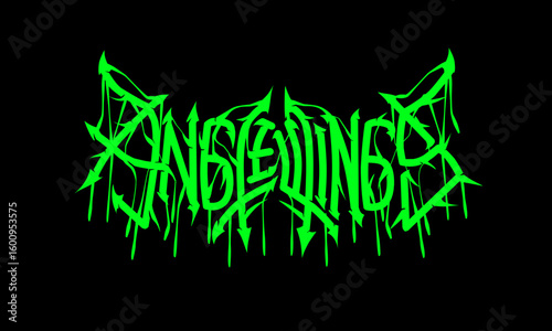 vector illustration design of a tribal metal logo with the word ANGLE WINGS written on it 