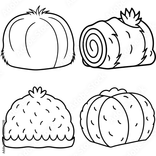 Bale of Hay Coloring Page – Haystack Outline for Kids