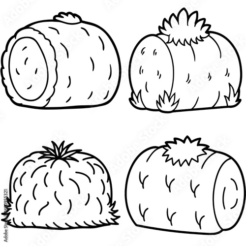 Bale of Hay Coloring Page – Haystack Outline for Kids