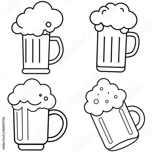 Frothy Beer Coloring Page – Beer Mug with Foam Outline for Kids