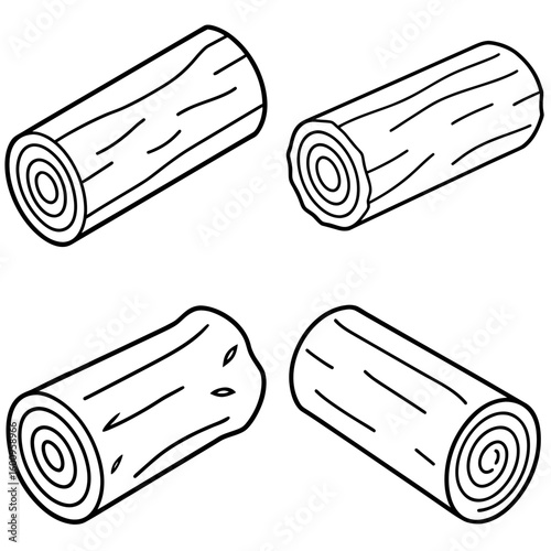 Log Coloring Page – Tree Log Outline for Kids