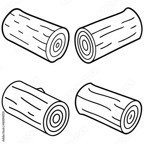 Log Coloring Page – Tree Log Outline for Kids