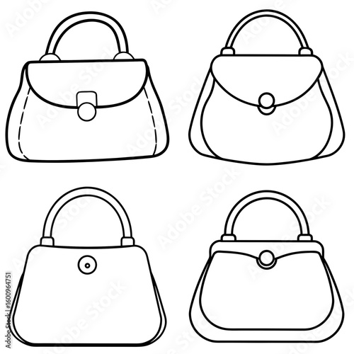Purse Coloring Page – Handbag Outline for Kids to Color