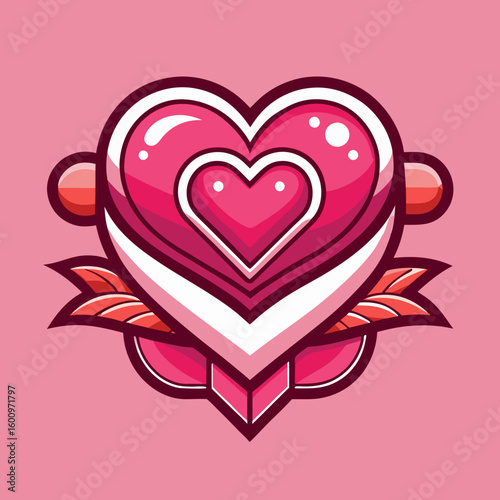 Love hearts shape logo vector