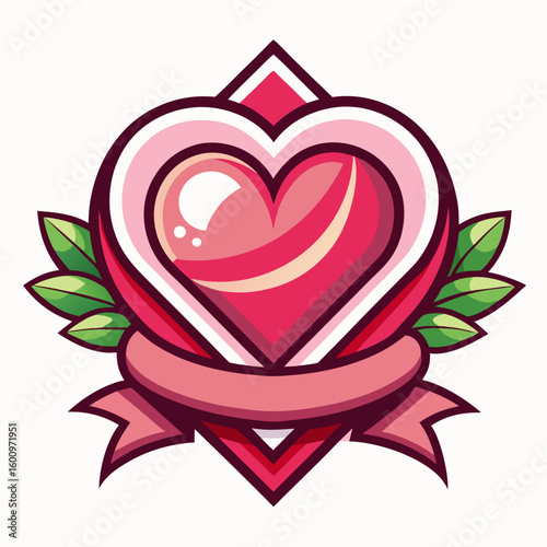 Love hearts shape logo vector