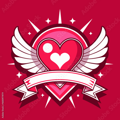 Love hearts shape logo vector
