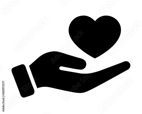 hand holding a heart vector icon