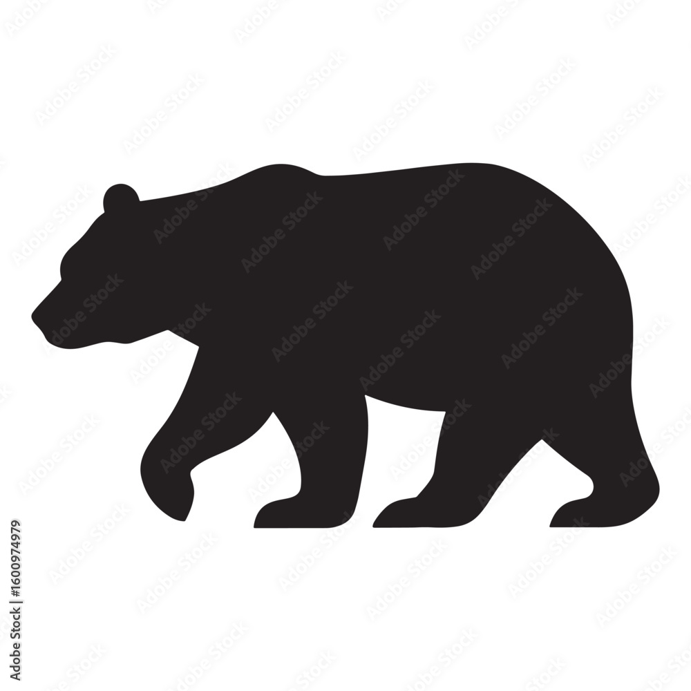 Fototapeta premium Silhouette of a bear walking through a wilderness landscape
