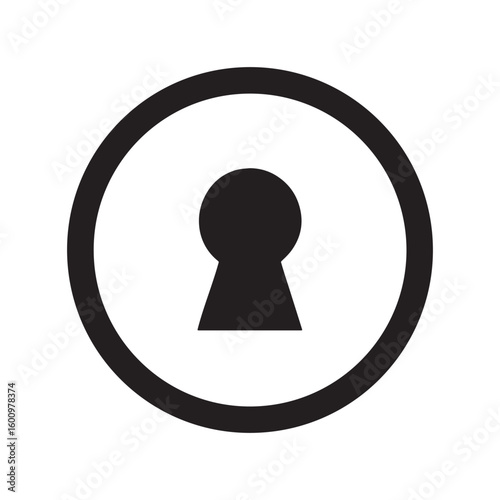 Silhouette of a keyhole with a mysterious glowing light emanating from within