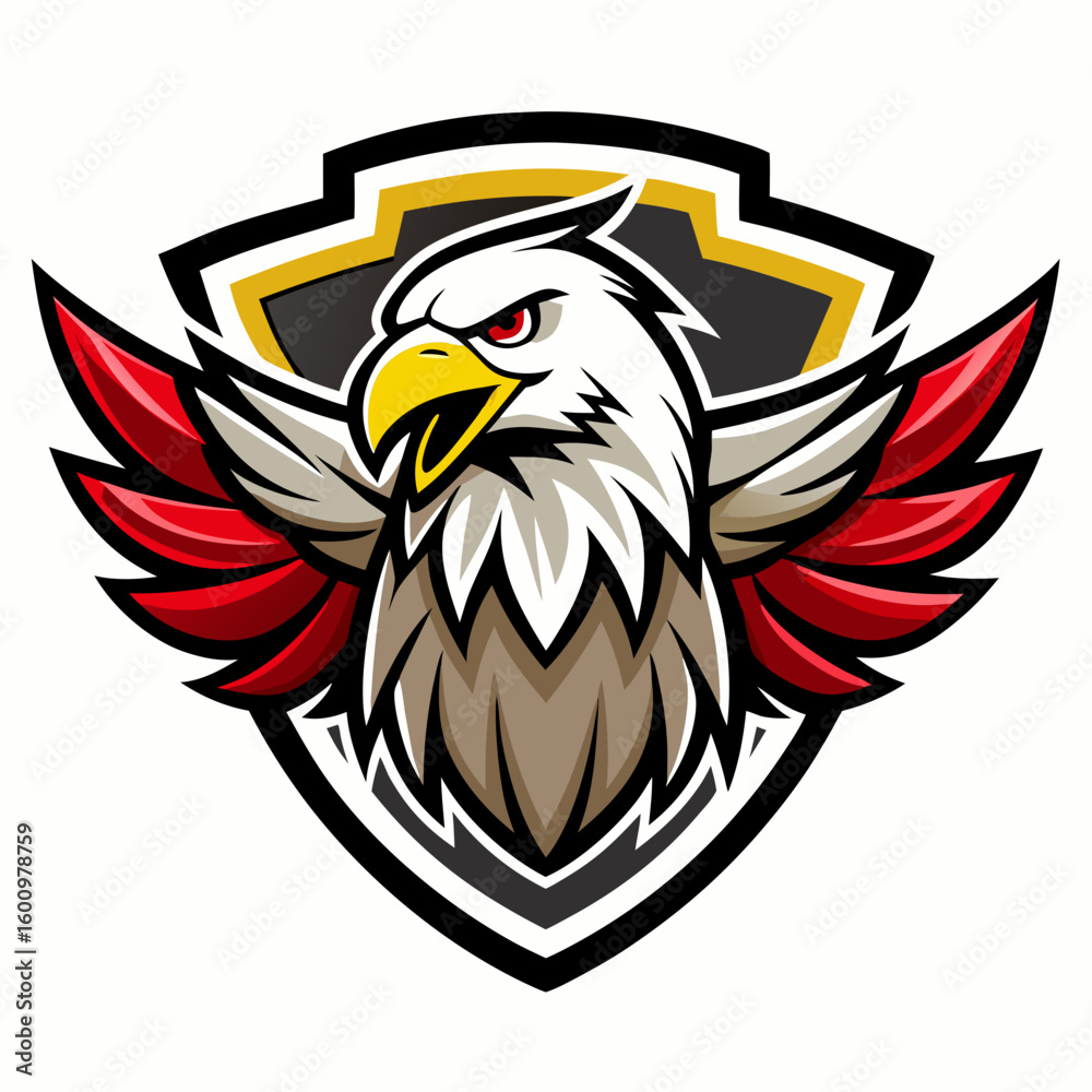 Obraz premium Eagle Illustration vector design, Eagle logo, icon Design, Colorful Eagle Head vector design