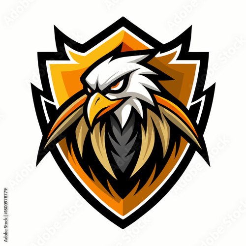 Eagle Illustration vector design, Eagle logo, icon Design, Colorful Eagle Head vector design