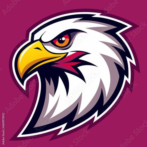 Eagle Illustration vector design, Eagle logo, icon Design, Colorful Eagle Head vector design