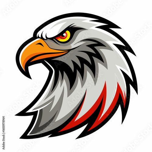 Eagle Illustration vector design, Eagle logo, icon Design, Colorful Eagle Head vector design
