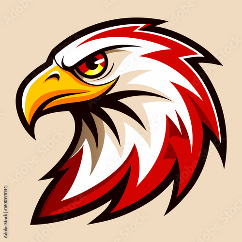 Eagle Illustration vector design, Eagle logo, icon Design, Colorful Eagle Head vector design