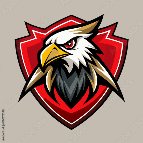 Eagle Illustration vector design, Eagle logo, icon Design, Colorful Eagle Head vector design