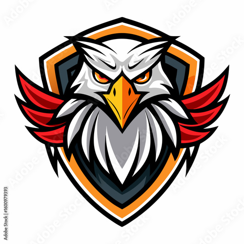 Eagle Illustration vector design, Eagle logo, icon Design, Colorful Eagle Head vector design