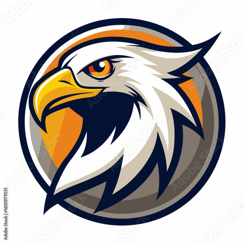 Eagle Illustration vector design, Eagle logo, icon Design, Colorful Eagle Head vector design